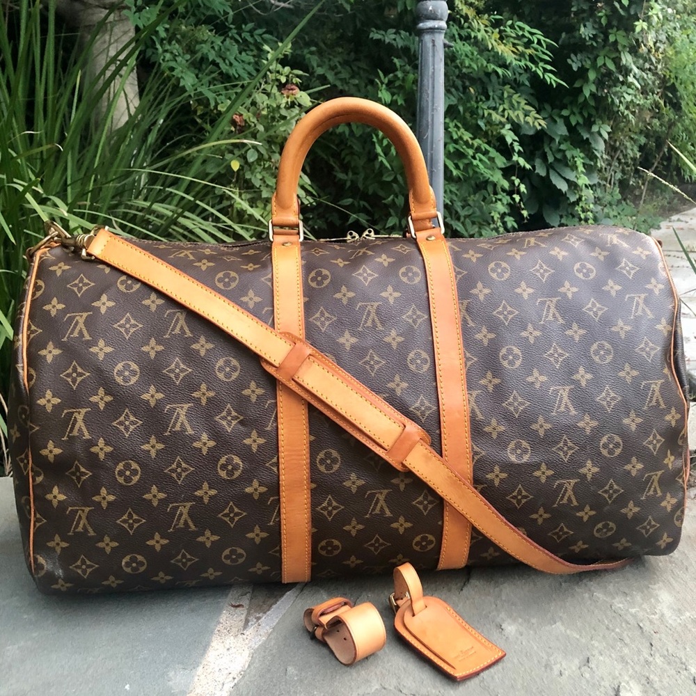 Louis Vuitton Monogram Keepall Bandoulière Brown Travel Bag